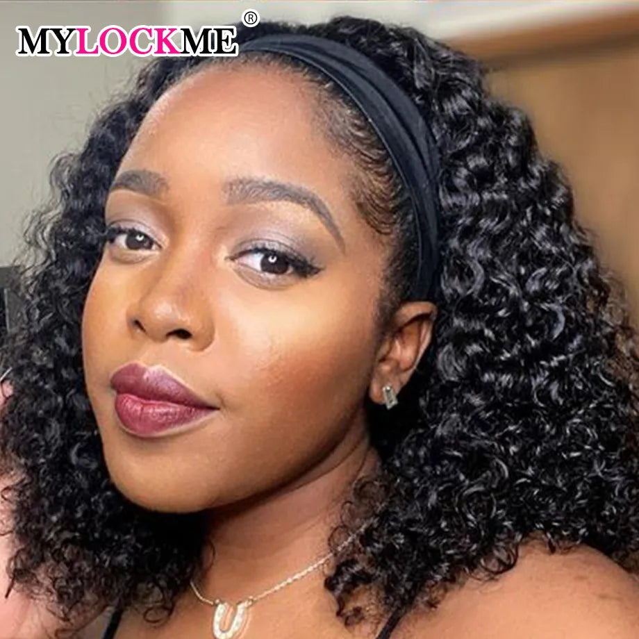 MYLOCKME Kinky Curly Headband Wig – 100% Brazilian Remy Human Hair