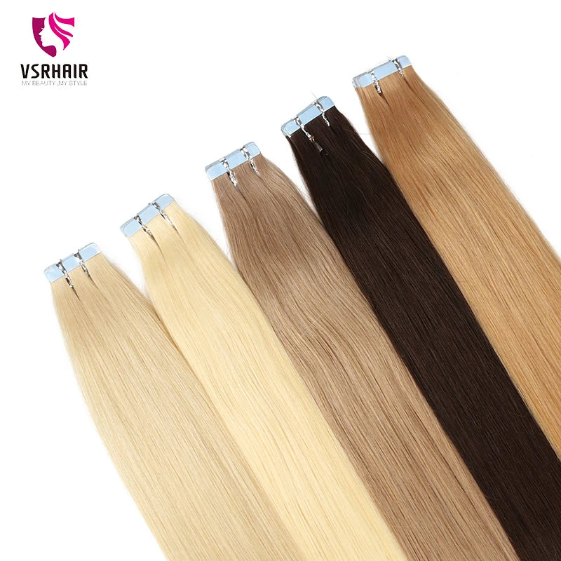 VSR POP PU Super Tape In Human Blonde Piano Color Hair Extension