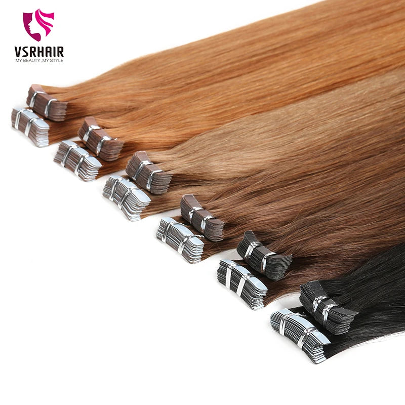 VSR POP PU Super Tape In Human Blonde Piano Color Hair Extension