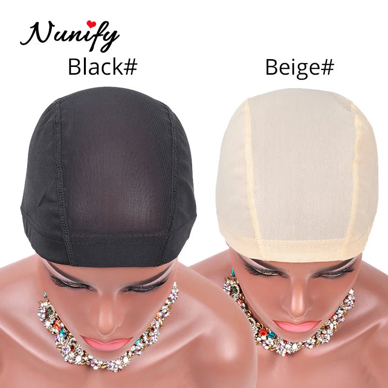 Nunify Spandex Mesh Dome Wig Cap – Stretchable Weaving Cap for Sew-In &a Wig Making (2Pcs/Lot)