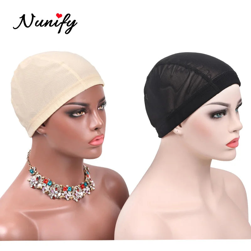 Nunify Spandex Mesh Dome Wig Cap – Stretchable Weaving Cap for Sew-In &a Wig Making (2Pcs/Lot)