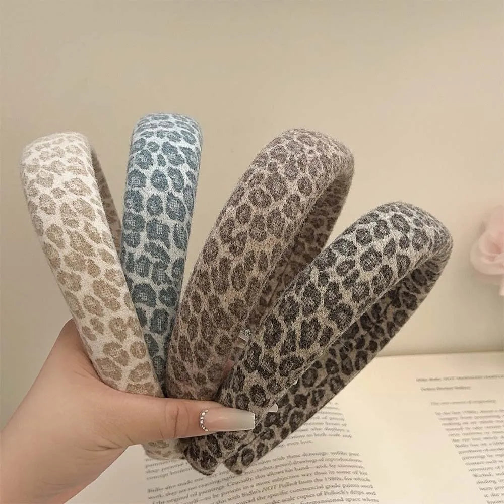 High-End Suede Leopard Print Sponge Headbands