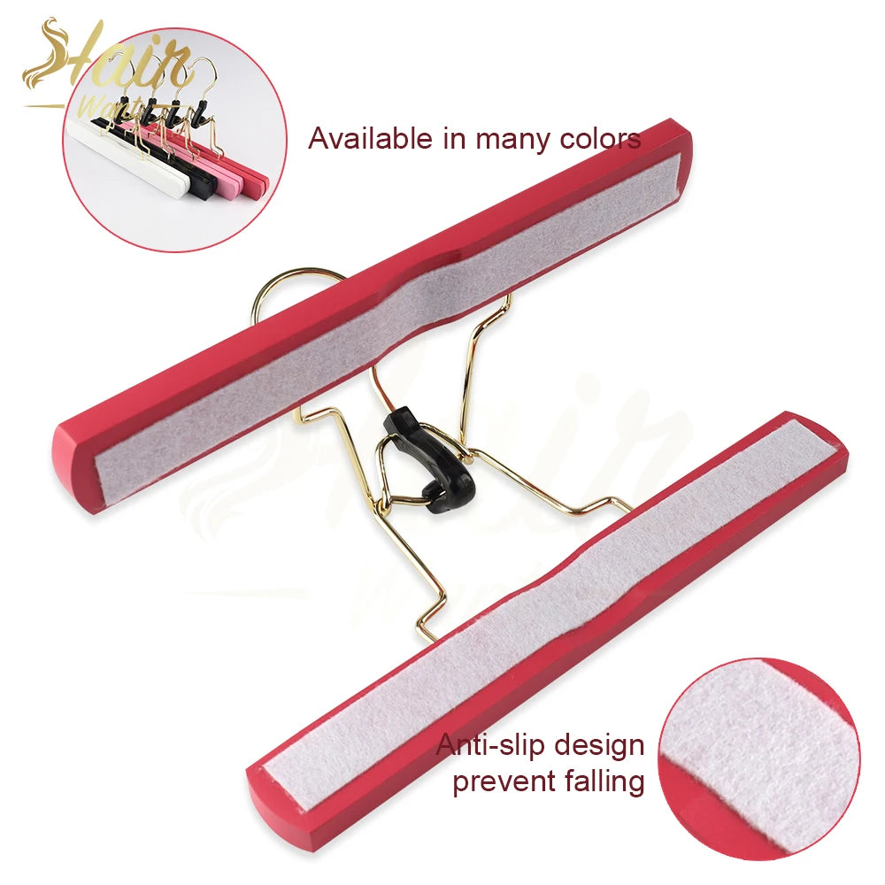 Wooden Hair Extensions Hanger Double Side Storage Swivel