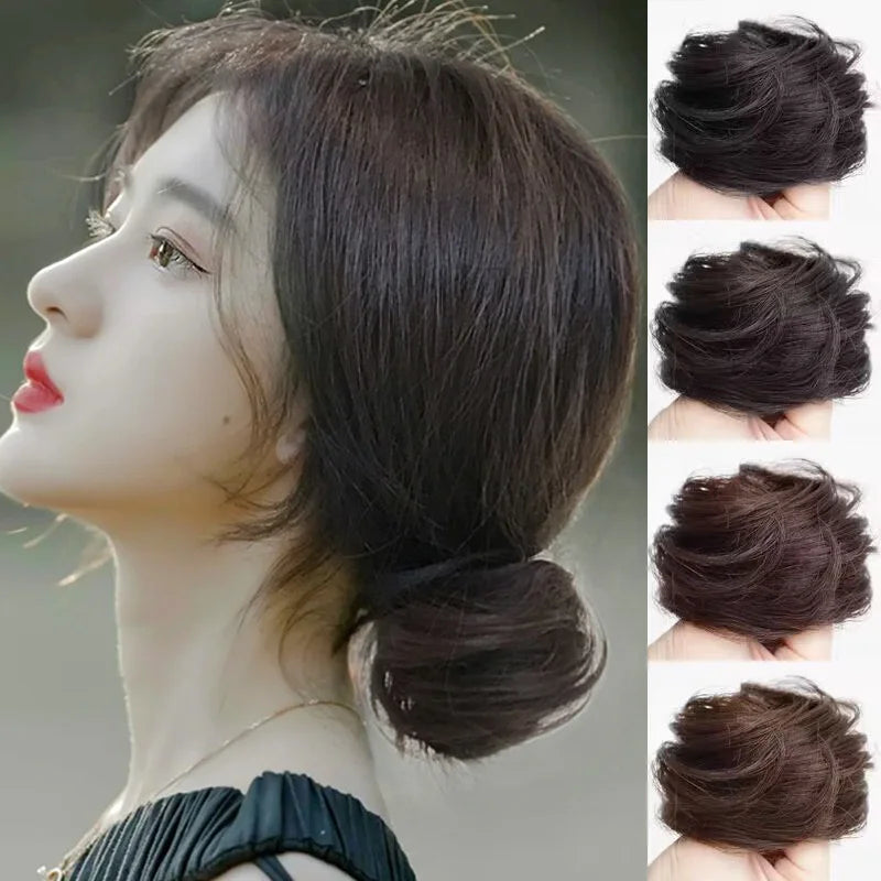 Invisible Seamless Natural Women Fluffy Bun Hair Tie