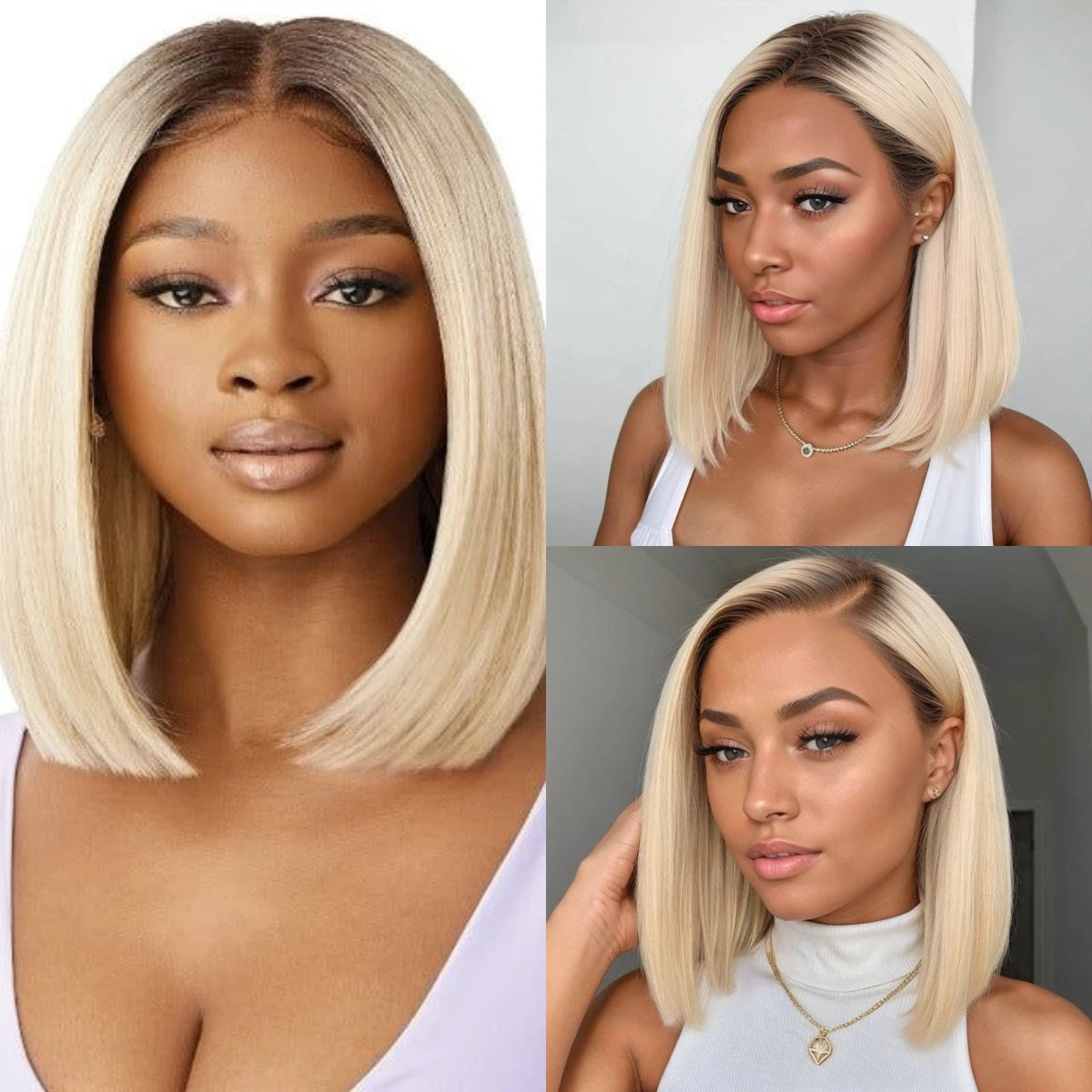 Glueless Bob Straight Wigs HD Lace Frontal Wig