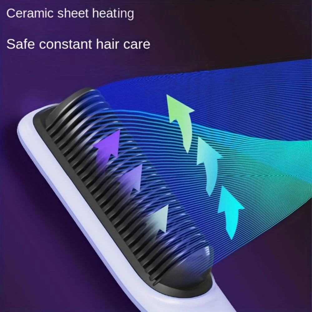 Portable Hair Straightener Brush Negative Ion