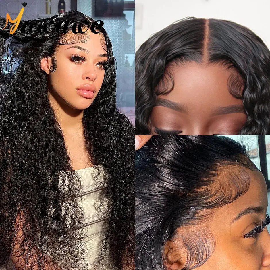 YAWAWE Pre-Bleached Glueless Curly Human Wig