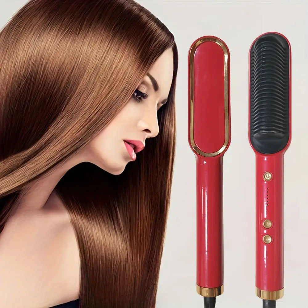 Portable Hair Straightener Brush Negative Ion