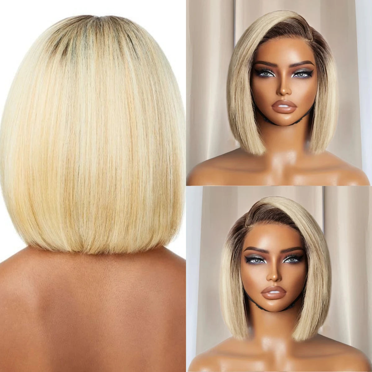 Glueless Bob Straight Wigs HD Lace Frontal Wig