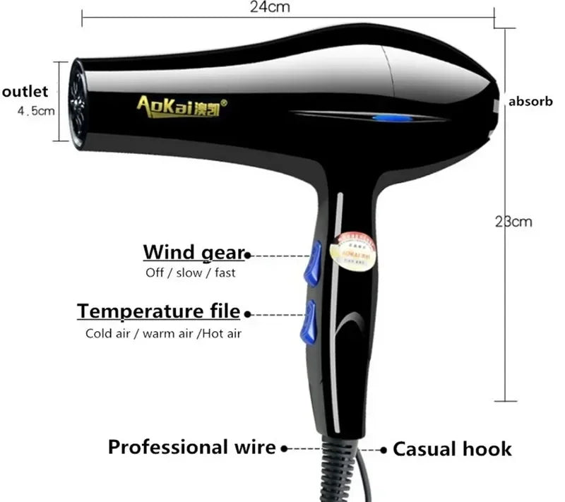 Power Blow Hair Dryer Brush 220V