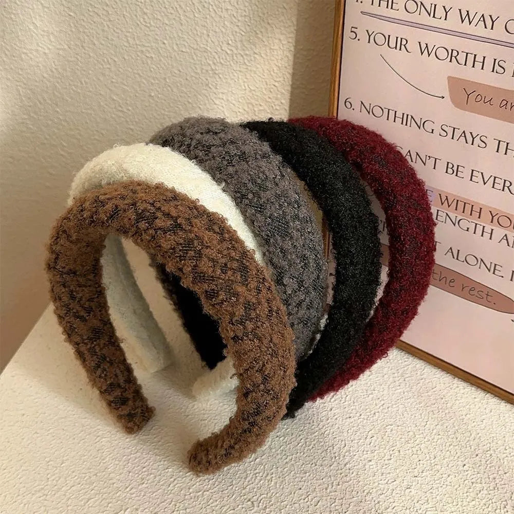 Winter High-end Lamb Hair Sponge Headbands