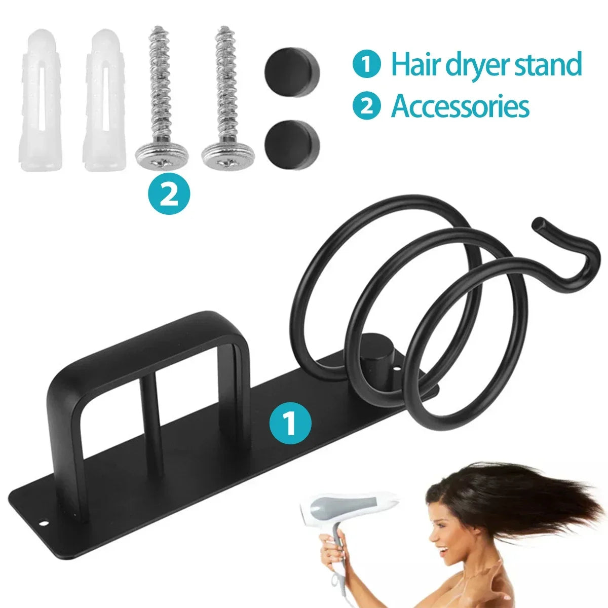 Aluminium Wall Mounted Hair Straightener Stand Organizer