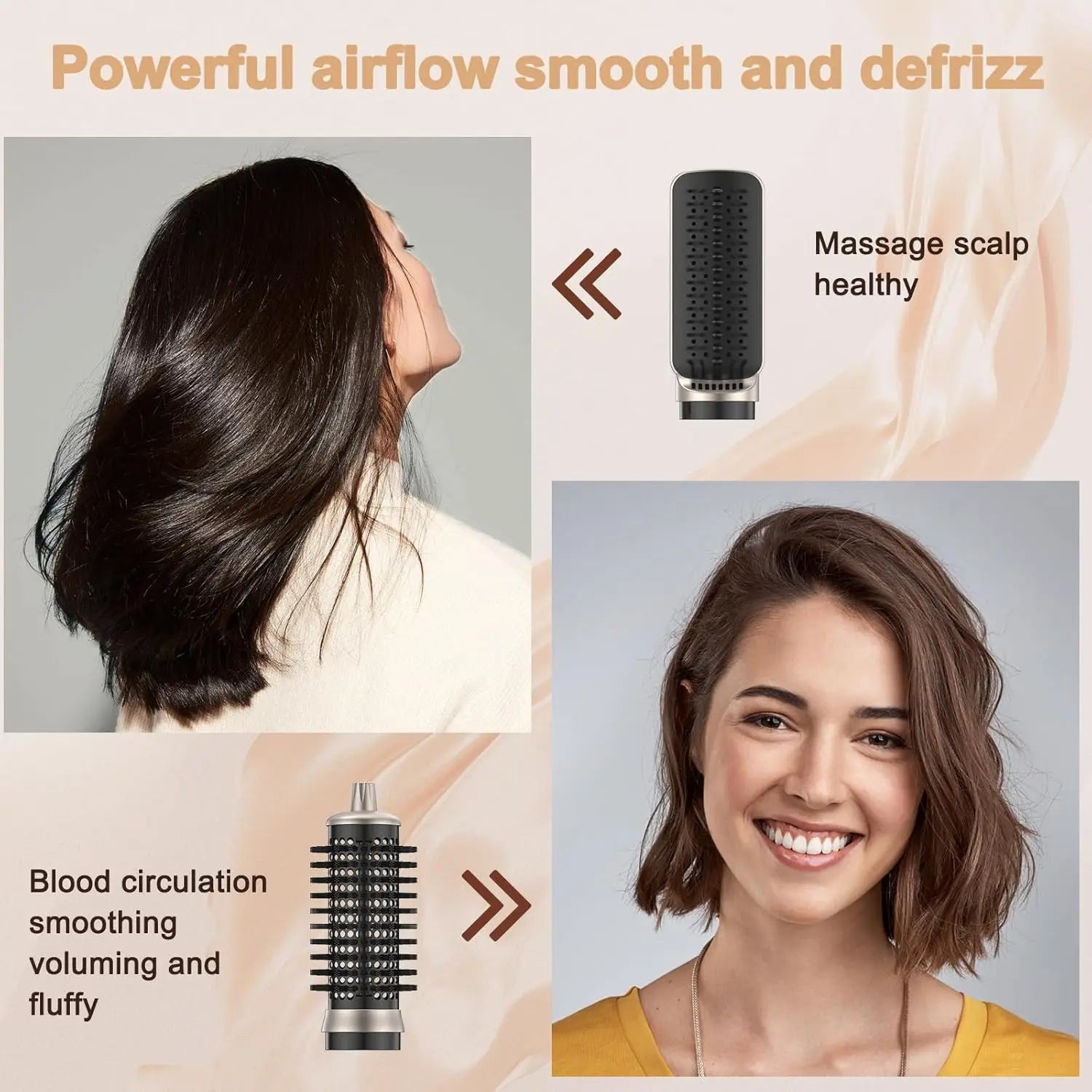 Detachable 6 in 1 Blow Dryer Brush Ions,