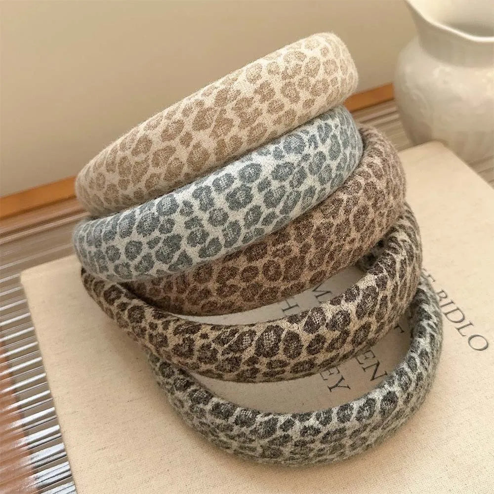 High-End Suede Leopard Print Sponge Headbands