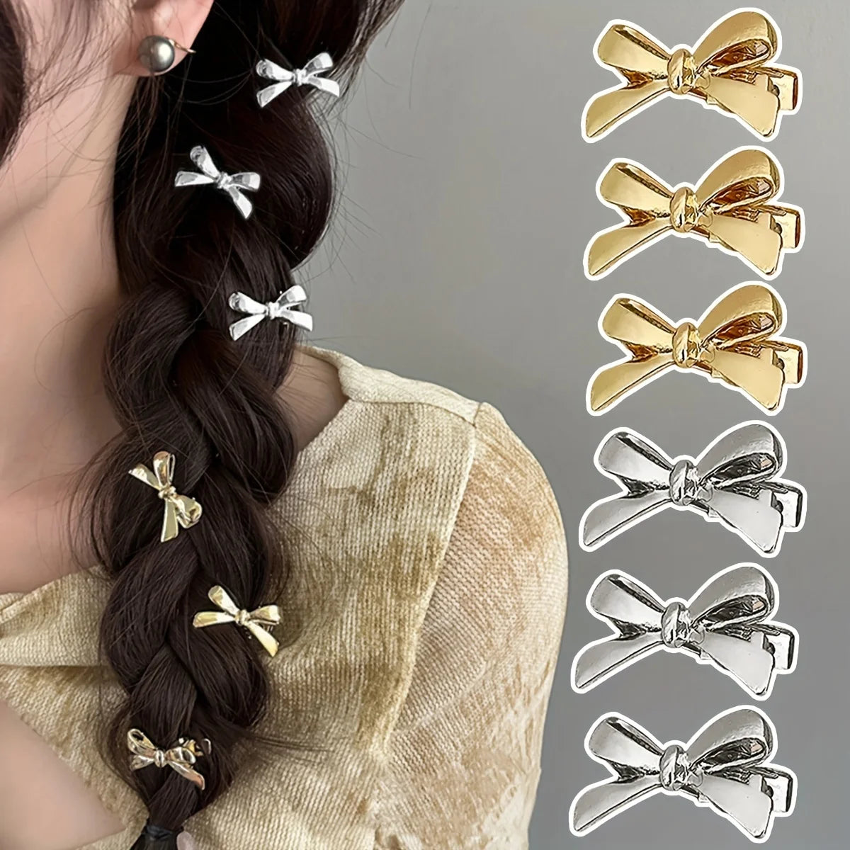 New Golden Bow Mini Hairpins