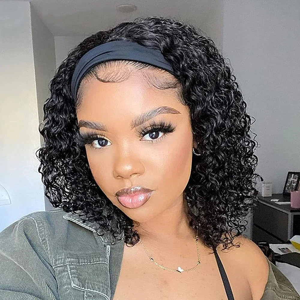 Brazilian Kinky Curly Headband Wig – Wear &Go Glueless Human Hair Wig