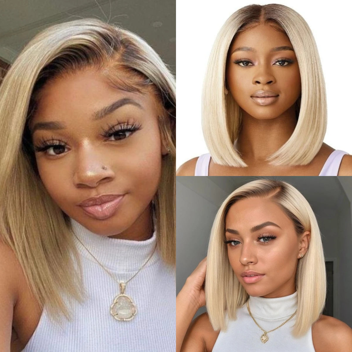 Glueless Bob Straight Wigs HD Lace Frontal Wig