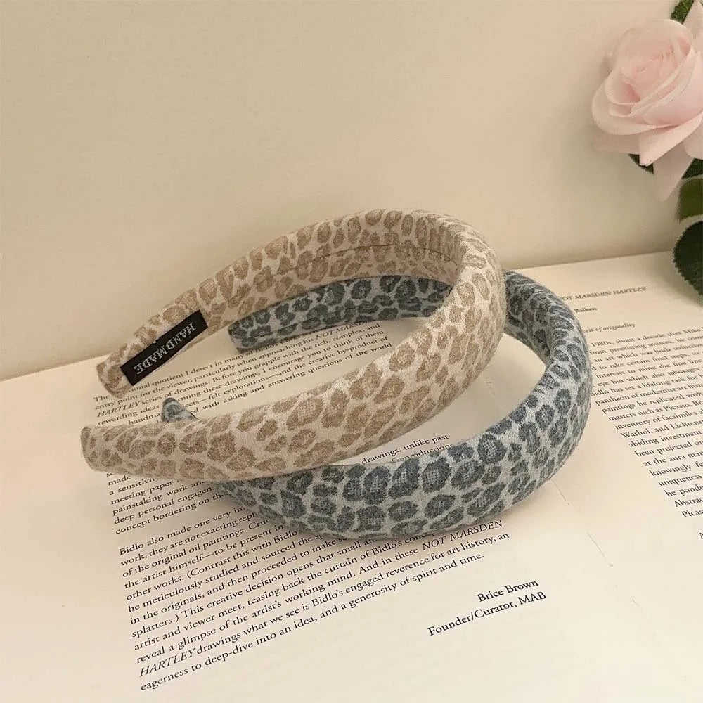 High-End Suede Leopard Print Sponge Headbands