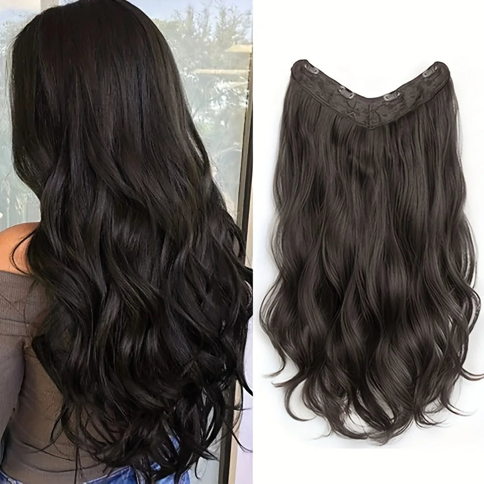 Synthetic Long Wavy U-shaped Clip In Hair Extensions