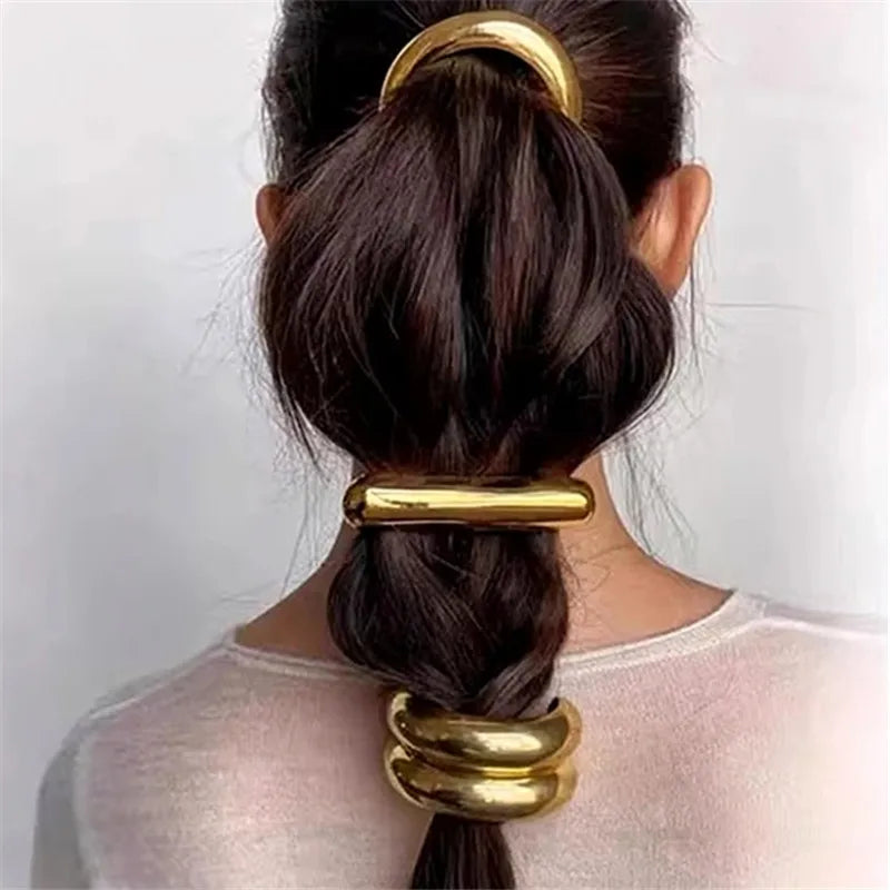 XIALUOKE Metal Smooth Elastic Hair Loop HairBands