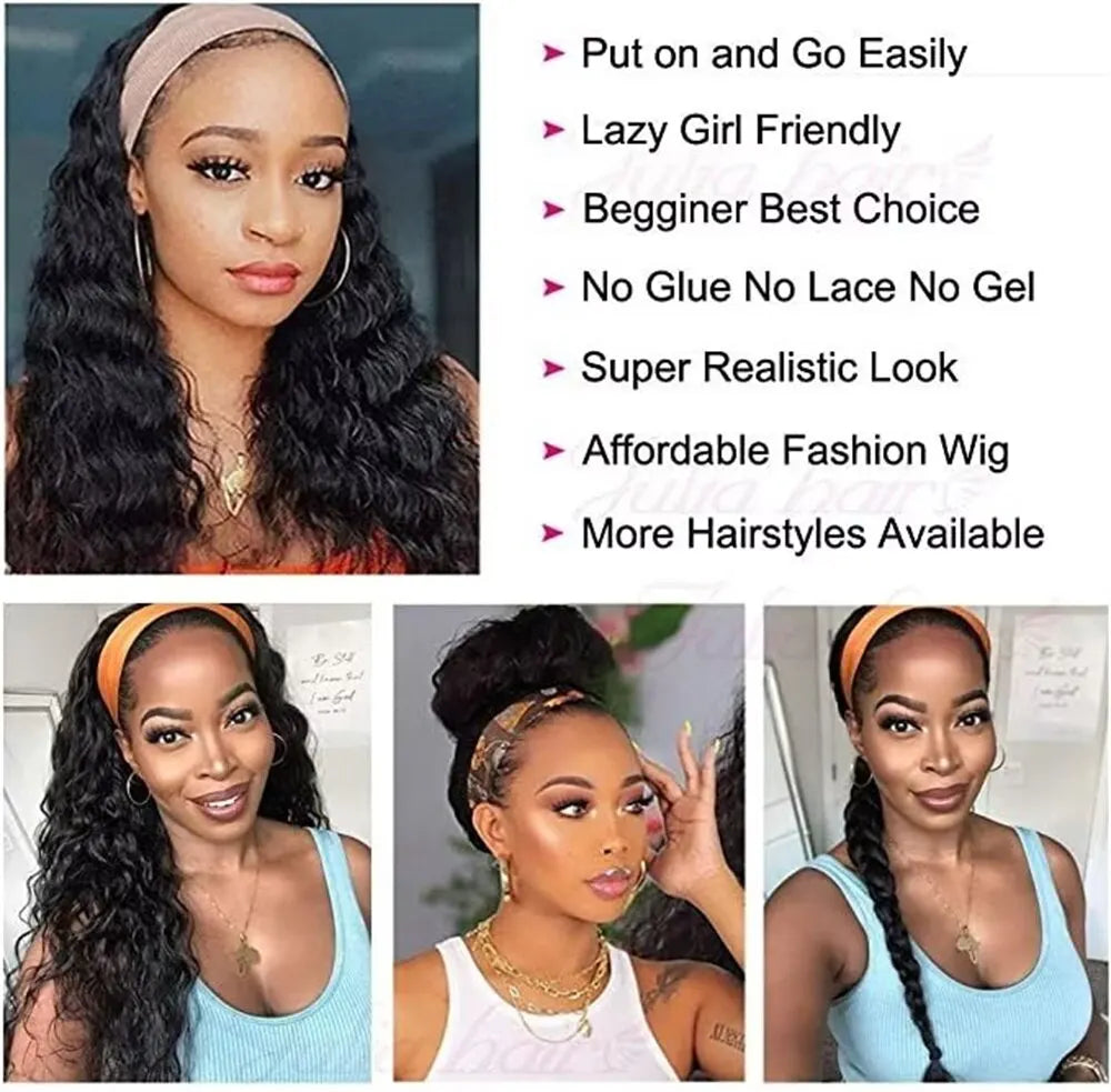 Brazilian Kinky Curly Headband Wig – Wear &Go Glueless Human Hair Wig