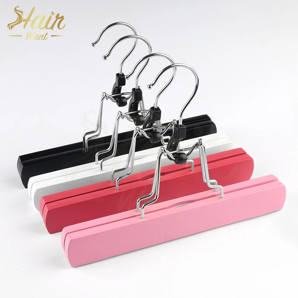 Wooden Hair Extensions Hanger Double Side Storage Swivel