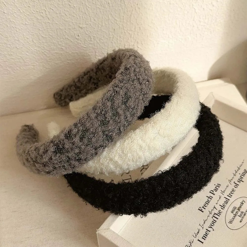 Winter High-end Lamb Hair Sponge Headbands