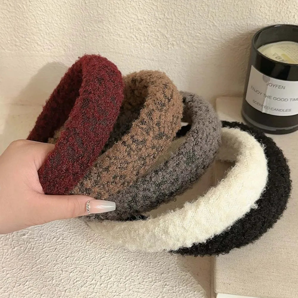 Winter High-end Lamb Hair Sponge Headbands