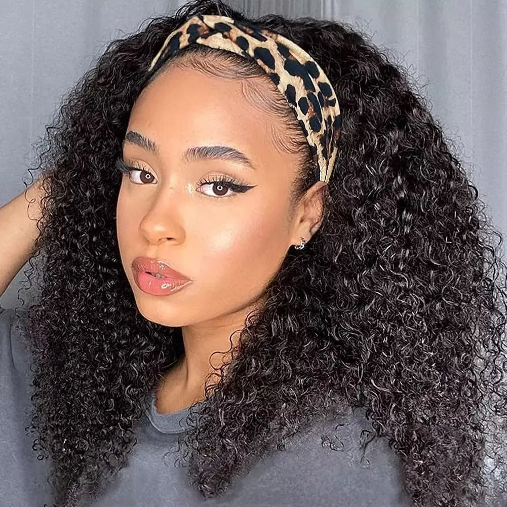 Brazilian Kinky Curly Headband Wig – Wear &Go Glueless Human Hair Wig