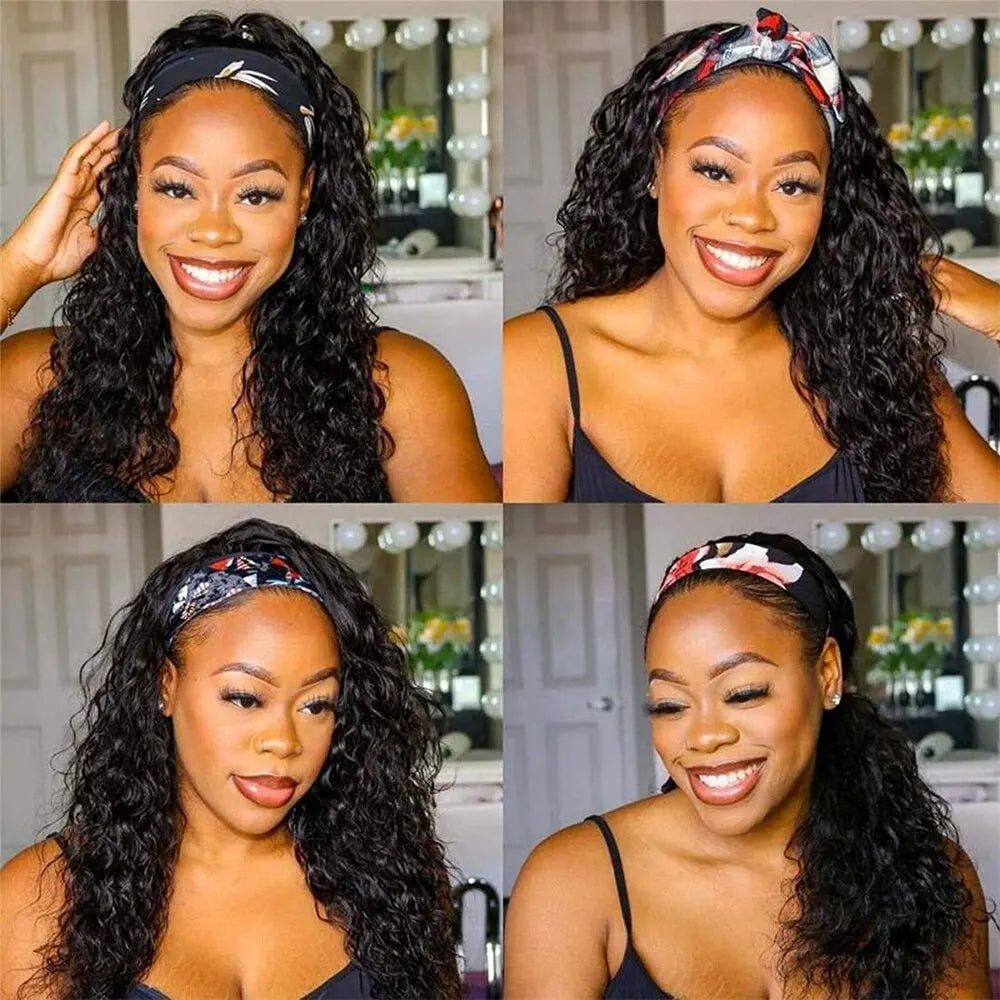 Brazilian Kinky Curly Headband Wig – Wear &Go Glueless Human Hair Wig