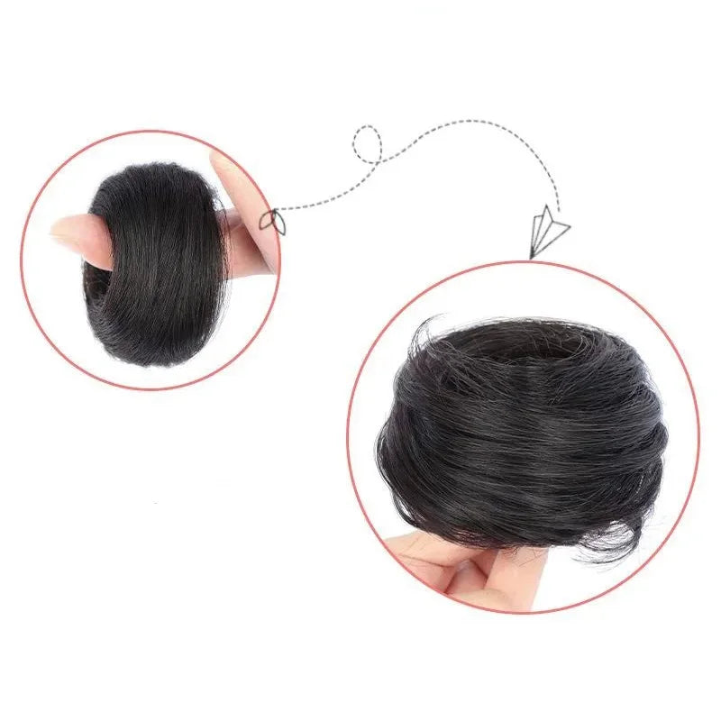 Invisible Seamless Natural Women Fluffy Bun Hair Tie