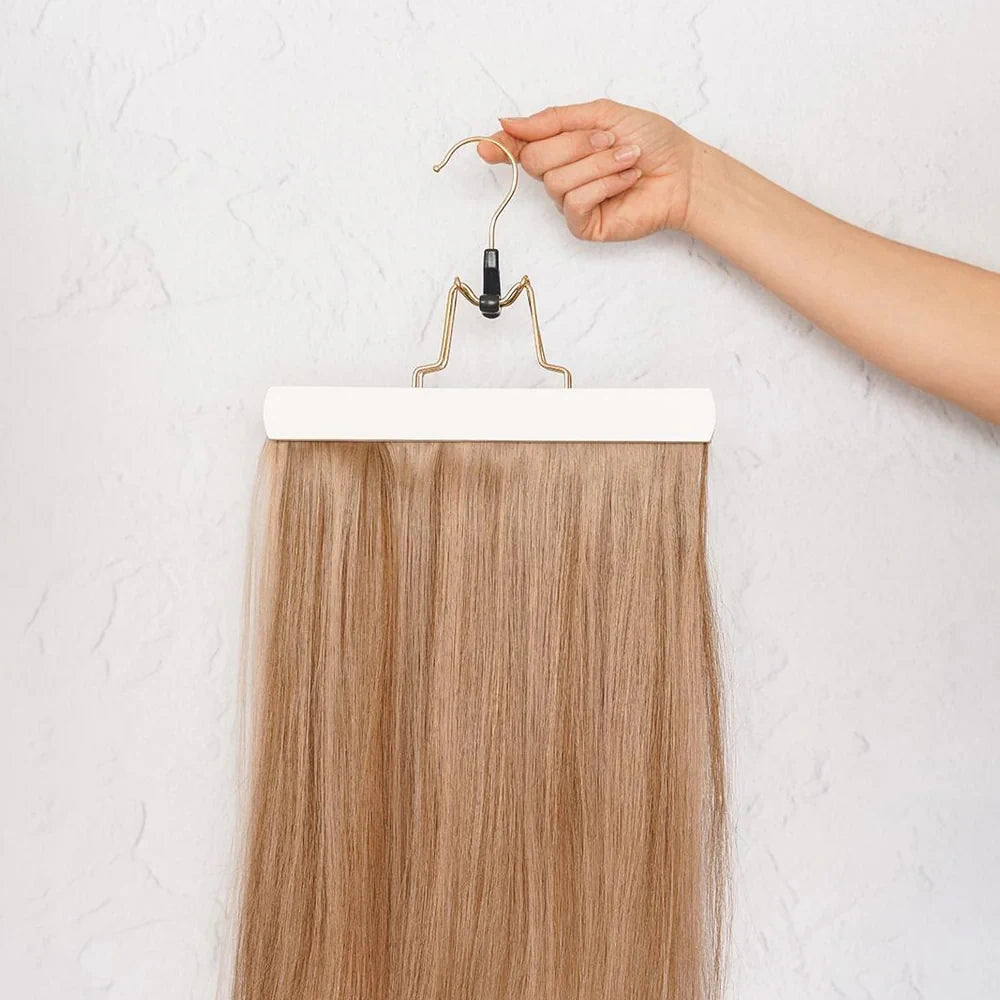 Wooden Hair Extensions Hanger Double Side Storage Swivel