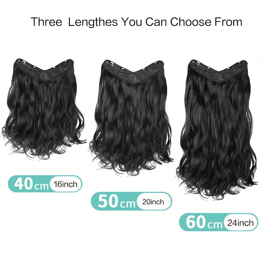 Synthetic Long Wavy U-shaped Clip In Hair Extensions