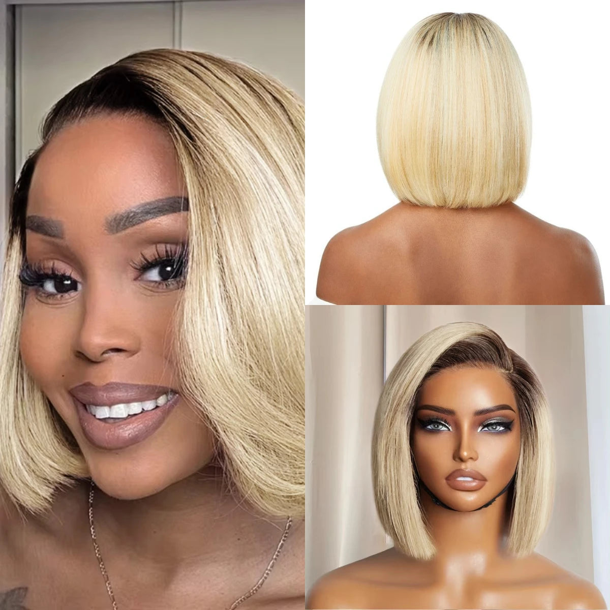 Glueless Bob Straight Wigs HD Lace Frontal Wig