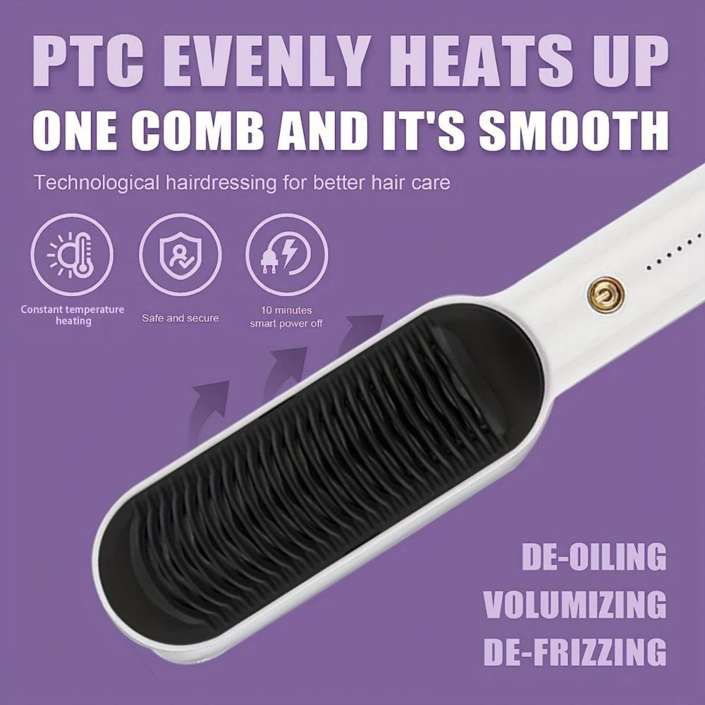 Portable Hair Straightener Brush Negative Ion