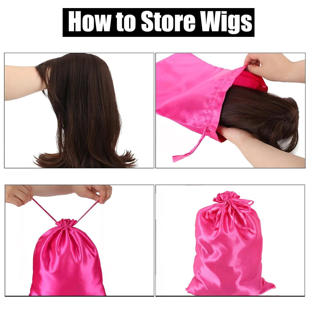 Drawstring Stain Wig Packaging Bags