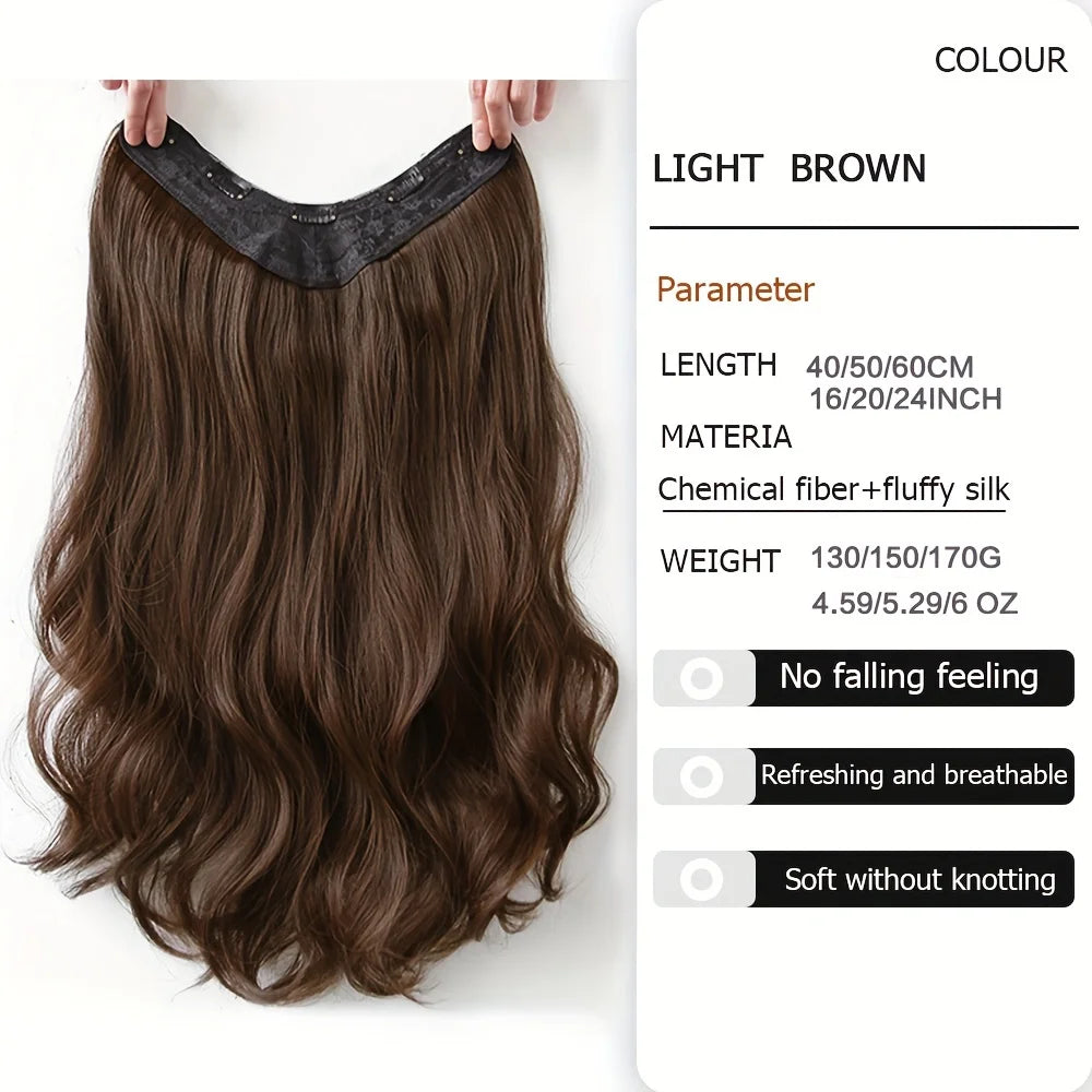 Synthetic Long Wavy U-shaped Clip In Hair Extensions